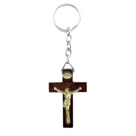 Chaveiro Crucifixo em Madeira 5,3 cm