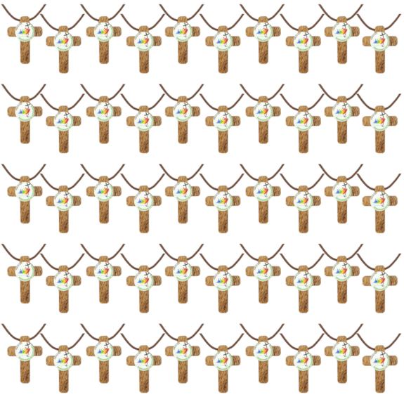 Combo Cruz do Jubileu 2025 em Madeira no Cordão - 50 Unidades