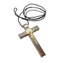 Crucifixo de Madeira de 7,5 cm com c/ Medalha de São Bento no Cordão