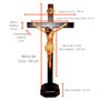 Crucifixo de Mesa com Cristo Chagado em Resina 50 cm
