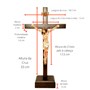 Crucifixo de Mesa com Cristo Chagado Madeira 33 cm