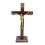 Crucifixo de Mesa de Nossa Senhora da Salette Madeira 23 cm (Cruz Saletina)