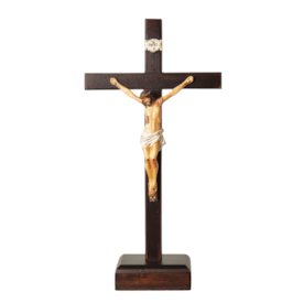 Crucifixo de Mesa em Madeira 30 cm - Cristo em Resina