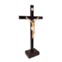 Crucifixo de Mesa em Madeira 30 cm - Cristo em Resina CHAGADO