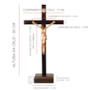 Crucifixo de Mesa em Madeira 30 cm - Cristo em Resina CHAGADO