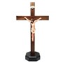 Crucifixo de Mesa em Madeira com Cristo Chagado em Resina 40 cm