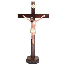 Produto Crucifixo de Mesa em Madeira com Cristo em Resina 50 cm