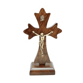 Crucifixo de Mesa Luxo Madeira 12 cm