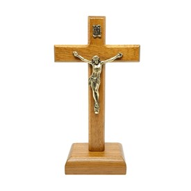 Crucifixo de Mesa Madeira Clara 12 cm