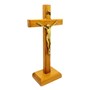 Crucifixo de mesa madeira clara 18 cm