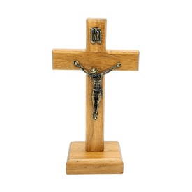 Crucifixo de Mesa Madeira Clara 9 cm