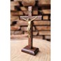 Crucifixo de Mesa Madeira Natural 18 cm