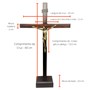 Crucifixo de Mesa Madeira Slim com Cristo Metal 40 cm