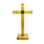 Crucifixo de Mesa São Bento Madeira Clara 23 cm