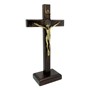 Crucifixo de Mesa São Bento Madeira Natural 18 cm
