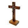 Crucifixo de Mesa São Bento Madeira Rústica 12 cm