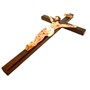 Crucifixo de Parede com Cristo Chagado em Resina Madeira 33 cm