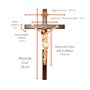 Crucifixo de Parede com Cristo Chagado em Resina Madeira 33 cm