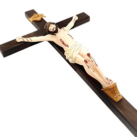 Crucifixo de Parede com Cristo em Resina 50 cm