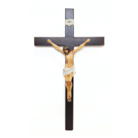 Crucifixo de Parede em Madeira 30 cm - Cristo em Resina