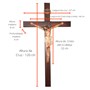 Crucifixo de Parede em Madeira c/ Cristo Chagado 120 cm
