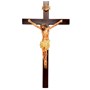 Crucifixo de Parede em Madeira com Cristo Chagado em Resina 50 cm