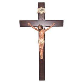 Crucifixo de Parede em Madeira Cristo Chagado 80 cm