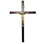Crucifixo de Parede Madeira Slim com Cristo Metal 40 cm