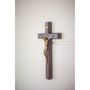 Crucifixo de Parede ou Porta São Bento Madeira Natural 18 cm