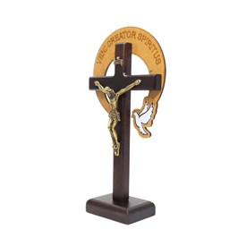 Crucifixo do Espírito Santo em Madeira Natural 18 cm