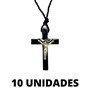 Crucifixo em Madeira 3,4 cm no Cordão Fino 10 unidades