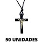 Crucifixo em Madeira 3,4 cm no Cordão Fino - 50 unidades