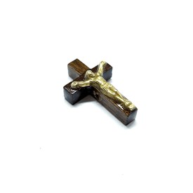 Crucifixo em madeira 3 cm para pulseira - 10 unidades