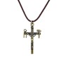Crucifixo Nossa Senhora da Salette em Metal no Cordão 5 cm