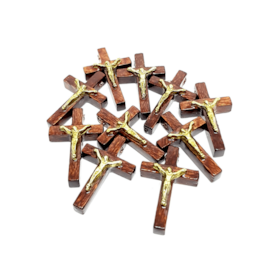 Crucifixos de Madeira 3,4 cm - 10 unidades