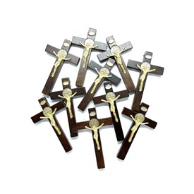 Crucifixos de Madeira São Bento 7,5  cm - 10 unidades