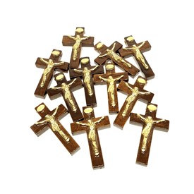 Crucifixos em Madeira 5,3 cm - 10 unidades