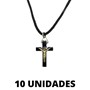Crucifixos em Madeira no Cordão Grosso 2,8 cm - 10 Unidades
