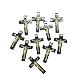 Crucifixos em Madeira Preta 5,4 cm - 10 unidades