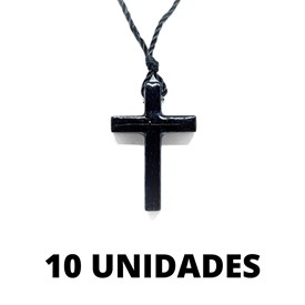 Cruz em Madeira no Cordão Fino 3,4 cm - 10 unidades