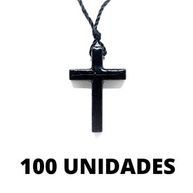 Cruz em Madeira no Cordão Fino 3,4 cm - 100 unidades