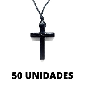 Cruz em Madeira no Cordão Fino 3,4 cm - 50 unidades