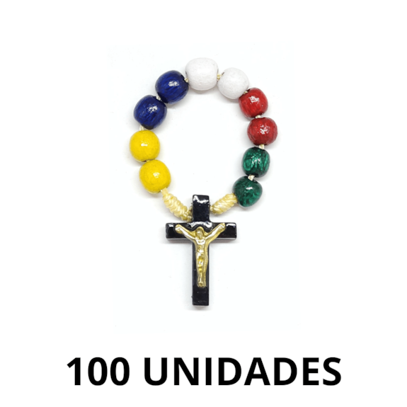 Dezenas de Dedo em Madeira Colorida - Missionária - 100 unidades