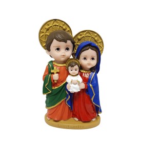 Imagem da Sagrada Família Infantil em Resina 15 cm