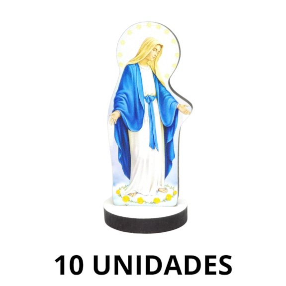 Imagem de Nossa Senhora das Graças em MDF 8 cm - 10 Unidades