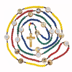 Kit Bíblia Ave-Maria Eucaristia + Rosário Colorido com Mistérios