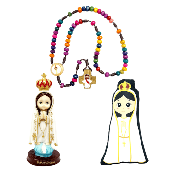 Kit Coleção Infantil Nossa Senhora de Fátima - 3 Itens