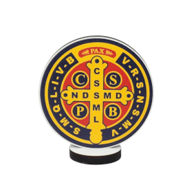 Medalha de São Bento de Mesa em MDF 8 cm - Colorida