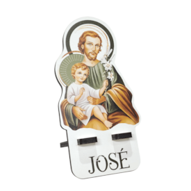 Suporte de Aparelho Celular São José Colorido - MDF Branco (Porta-celular)